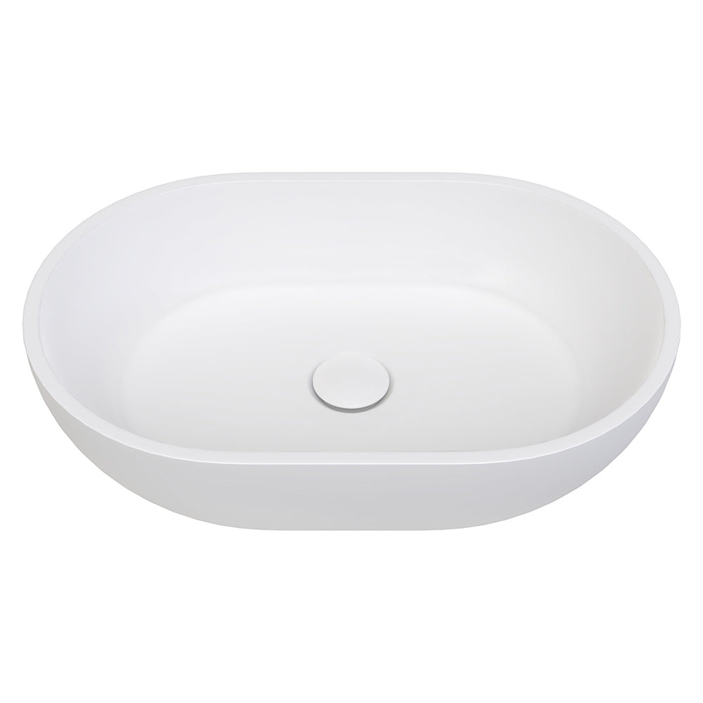 Nero Above Counter Cast Stone Solid Surface Basin