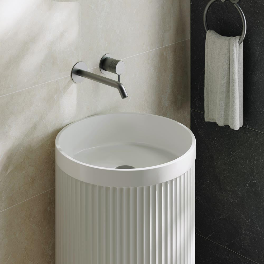 Minka Fluted Freestanding Solid Surface Basin