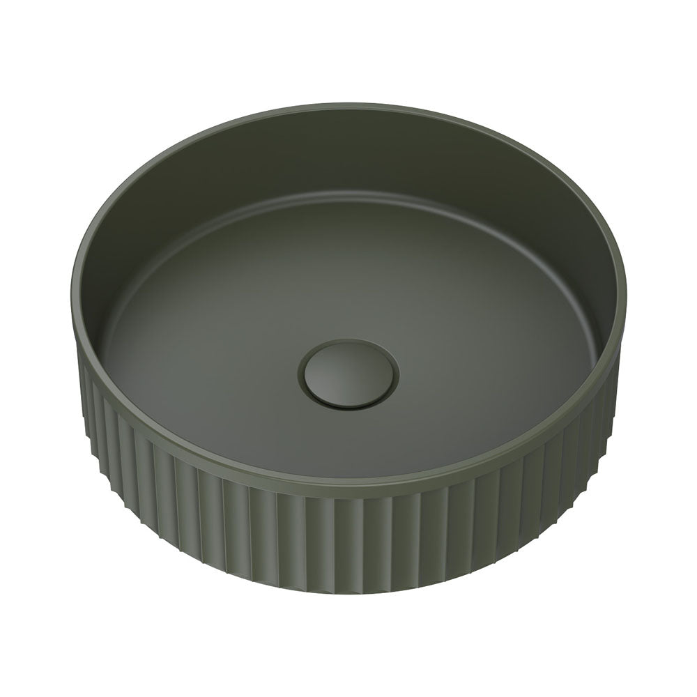 Minka Fluted Round Solid Surface Above Coutner Basin