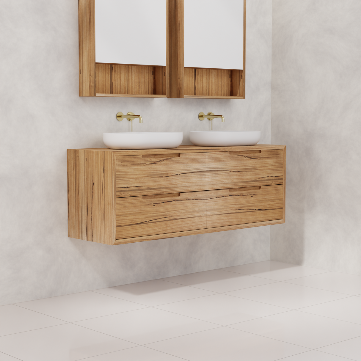 Carini - 1500mm Messmate Vanity with Waterfall Sides