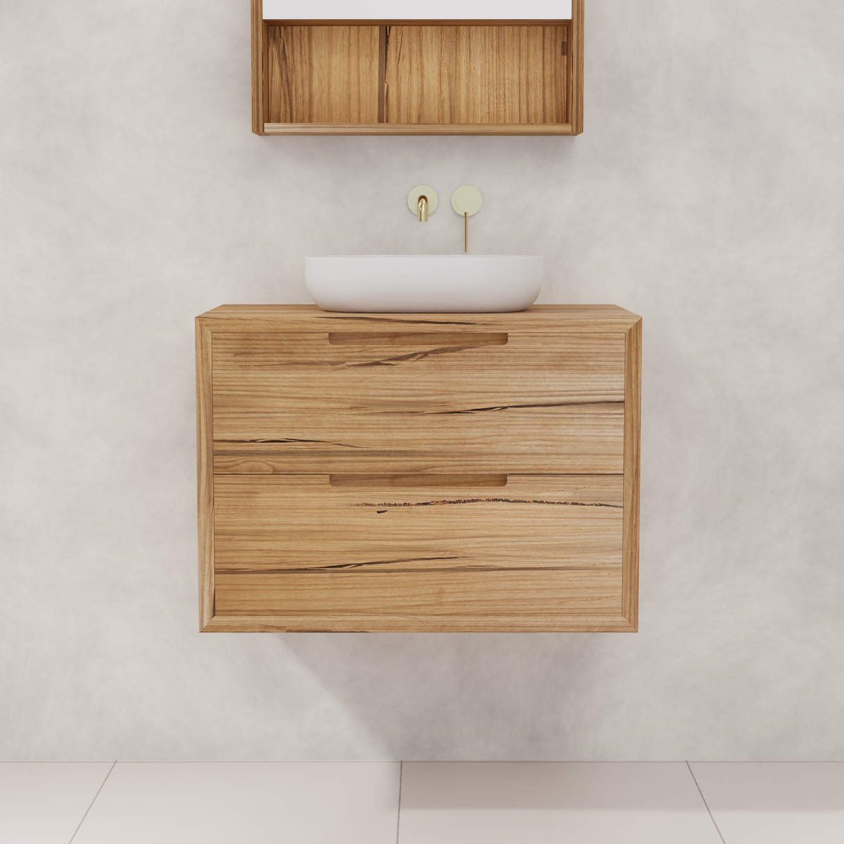 Carini - 750mm Messmate Vanity with Waterfall Sides