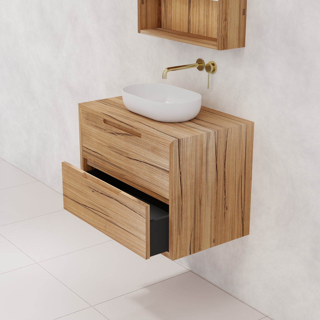 Carini - 750mm Messmate Vanity with Waterfall Sides