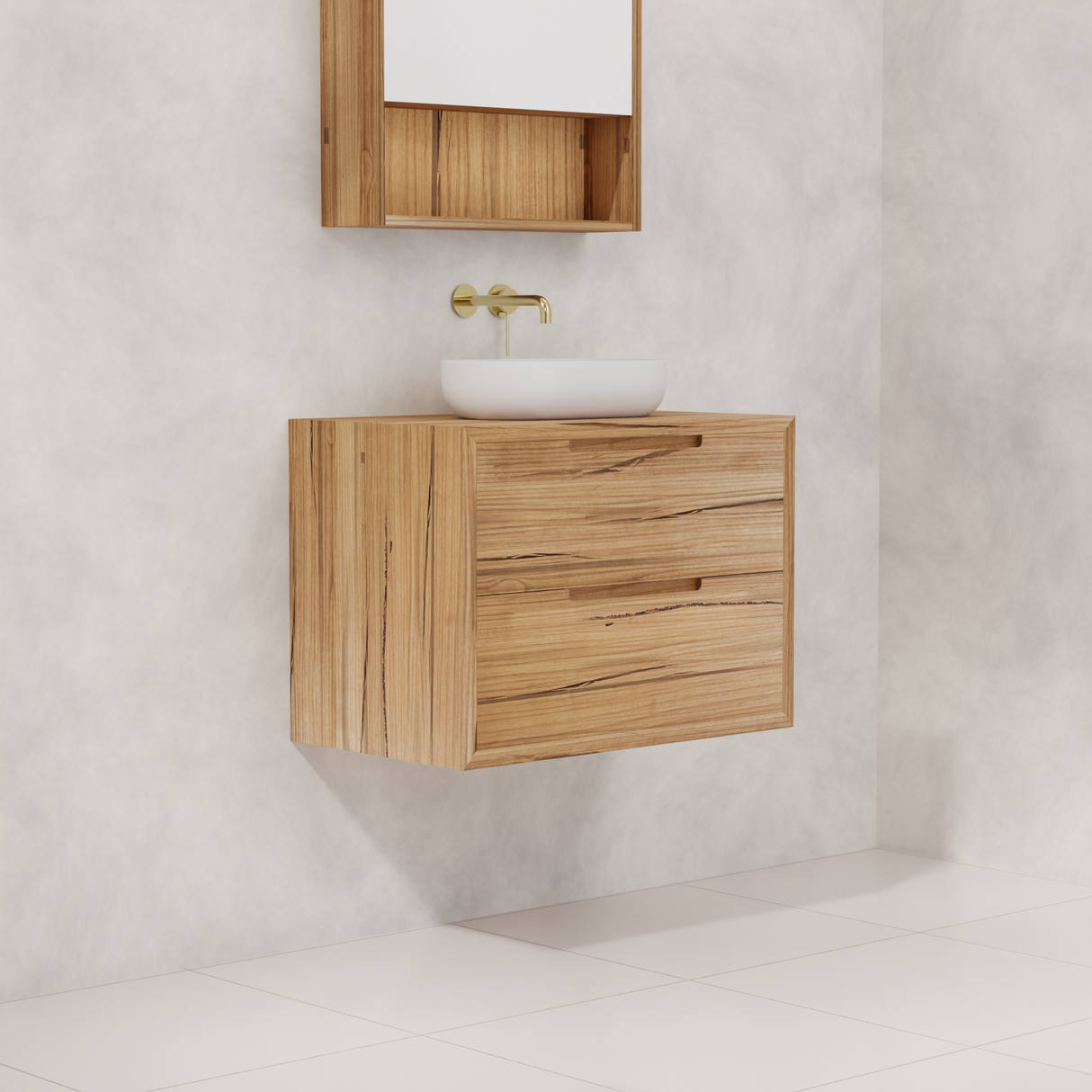 Carini - 750mm Messmate Vanity with Waterfall Sides