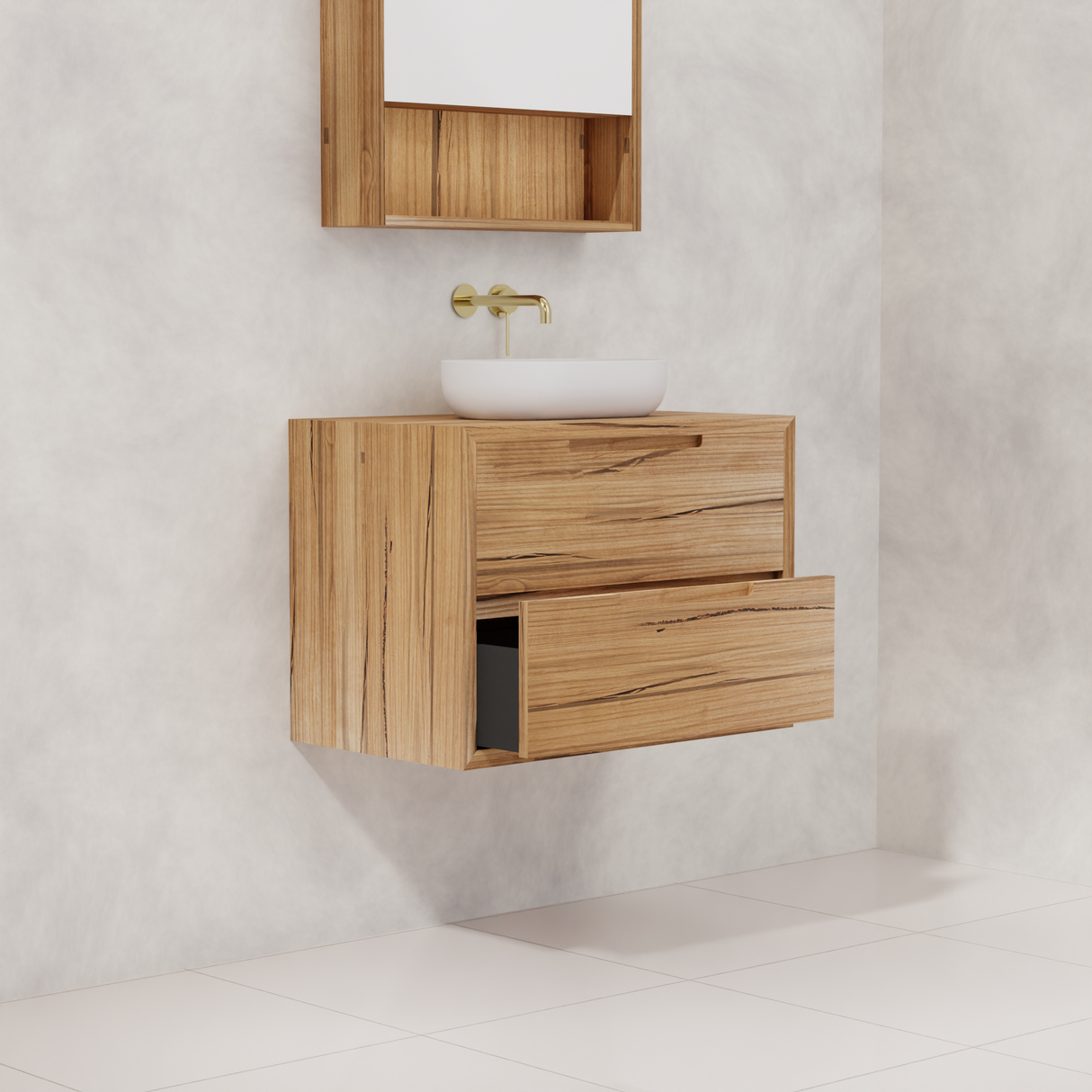 Carini - 750mm Messmate Vanity with Waterfall Sides