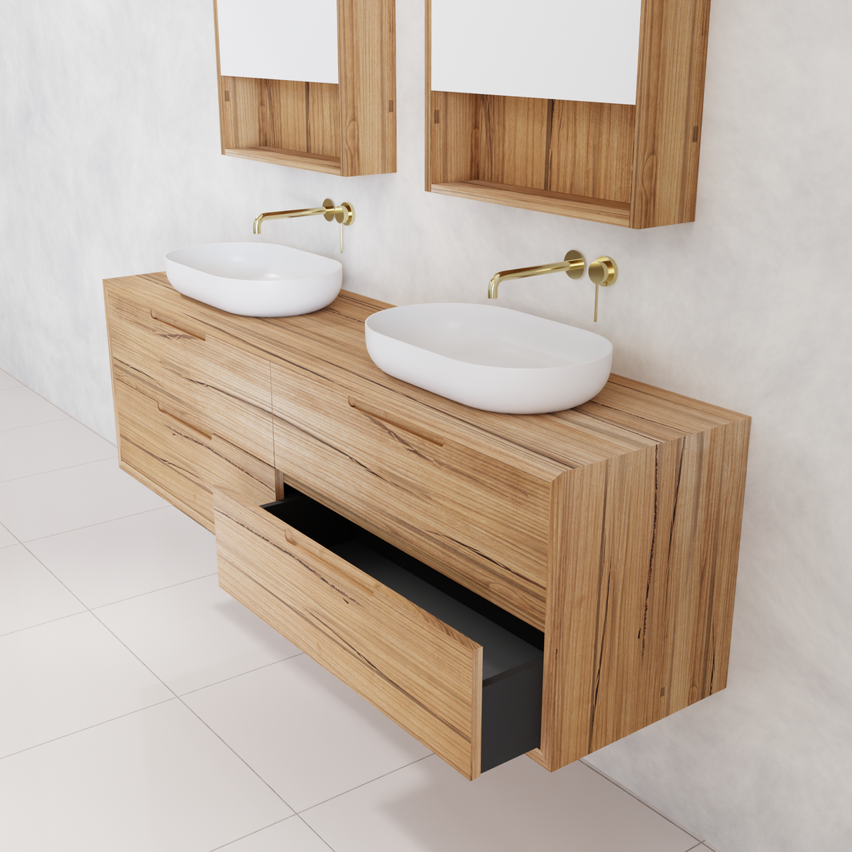 Carini - 1800mm Messmate Vanity with Waterfall Sides