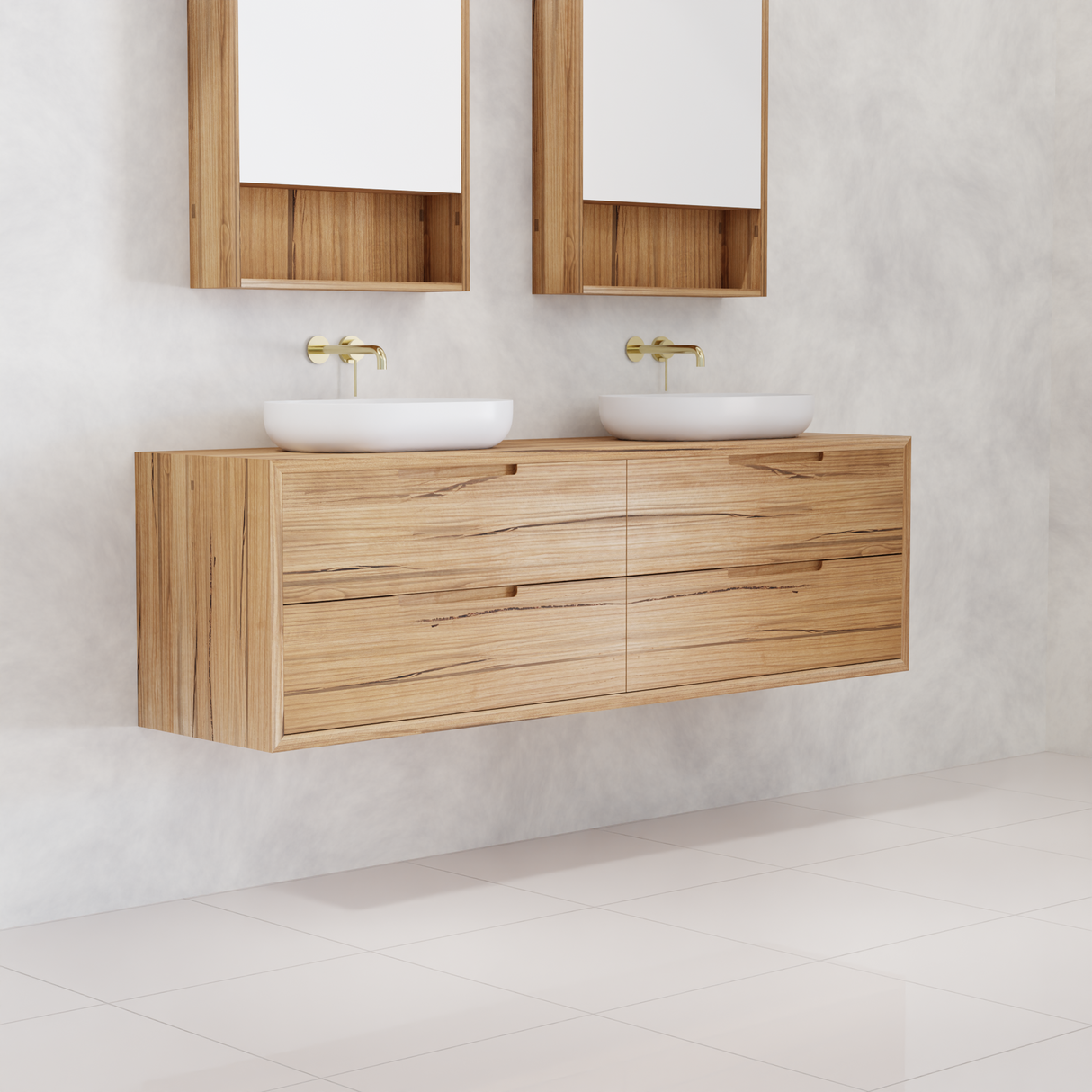 Carini - 1800mm Messmate Vanity with Waterfall Sides