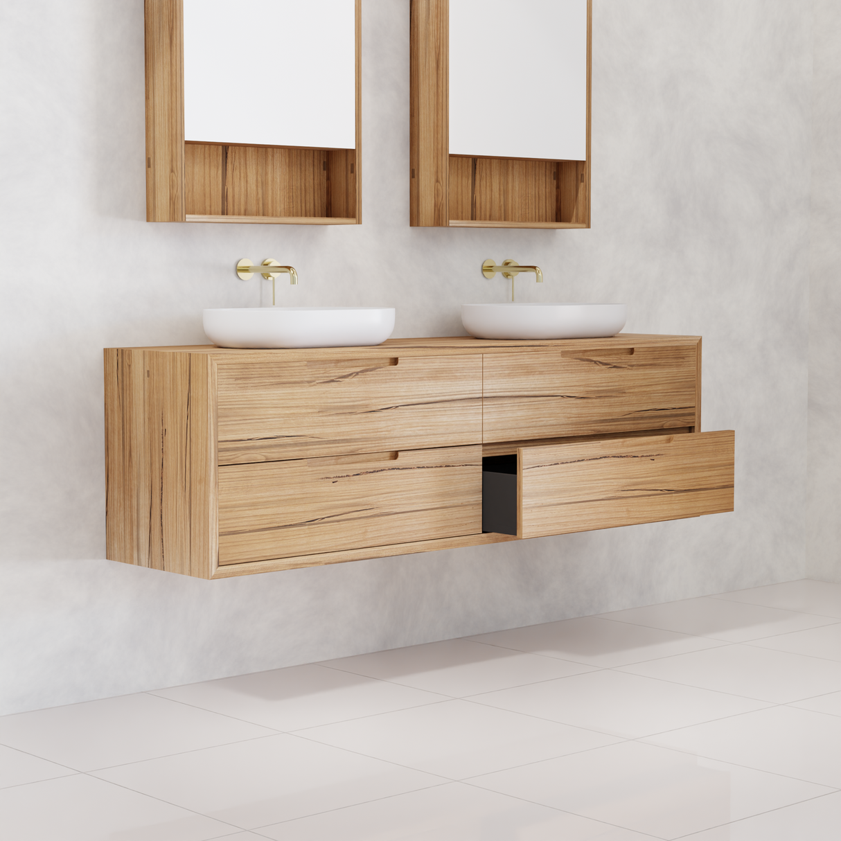 Carini - 1800mm Messmate Vanity with Waterfall Sides