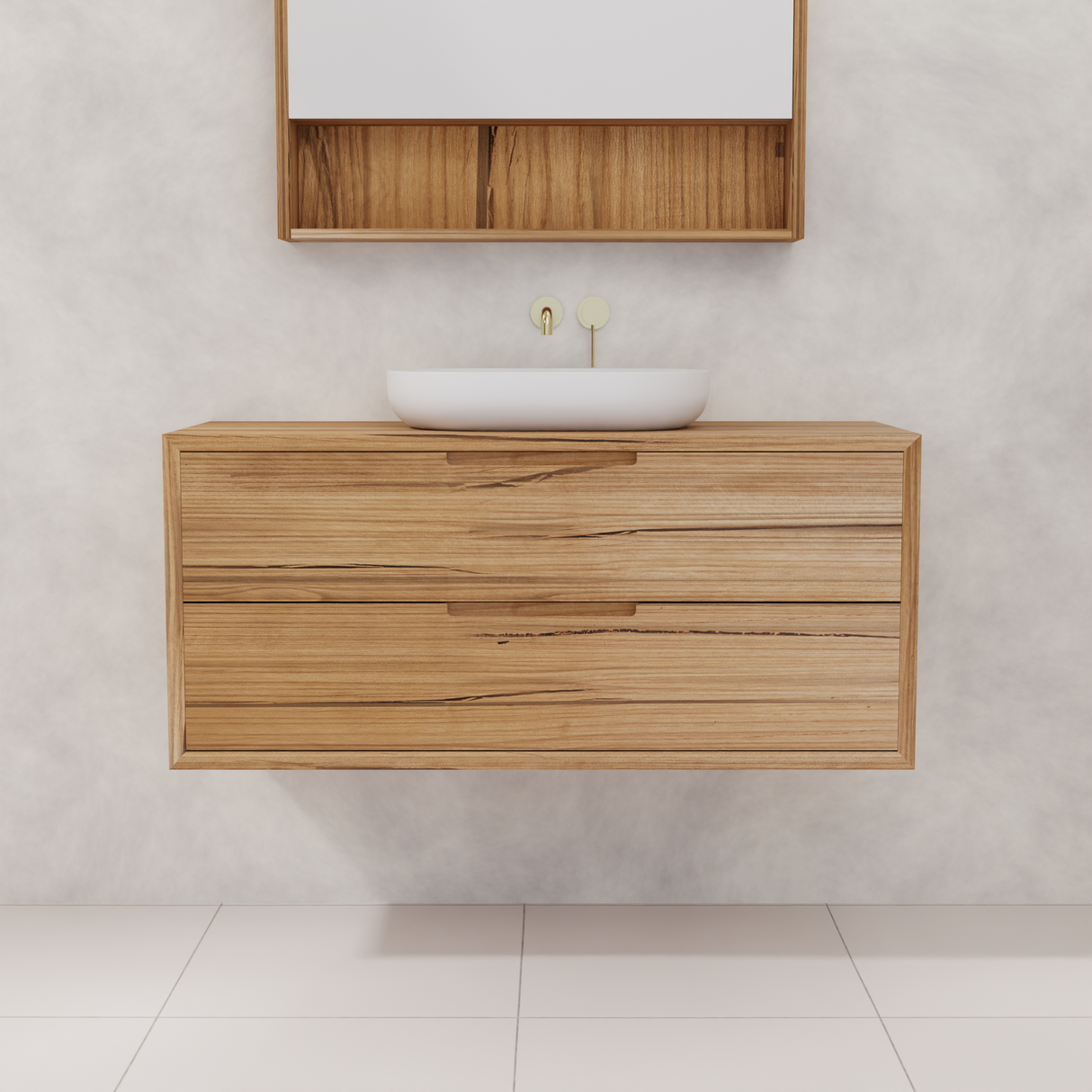 Carini - 1200mm Messmate Vanity with Waterfall Sides
