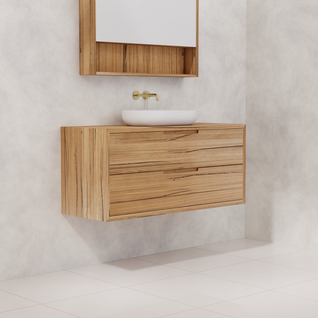 Carini - 1200mm Messmate Vanity with Waterfall Sides