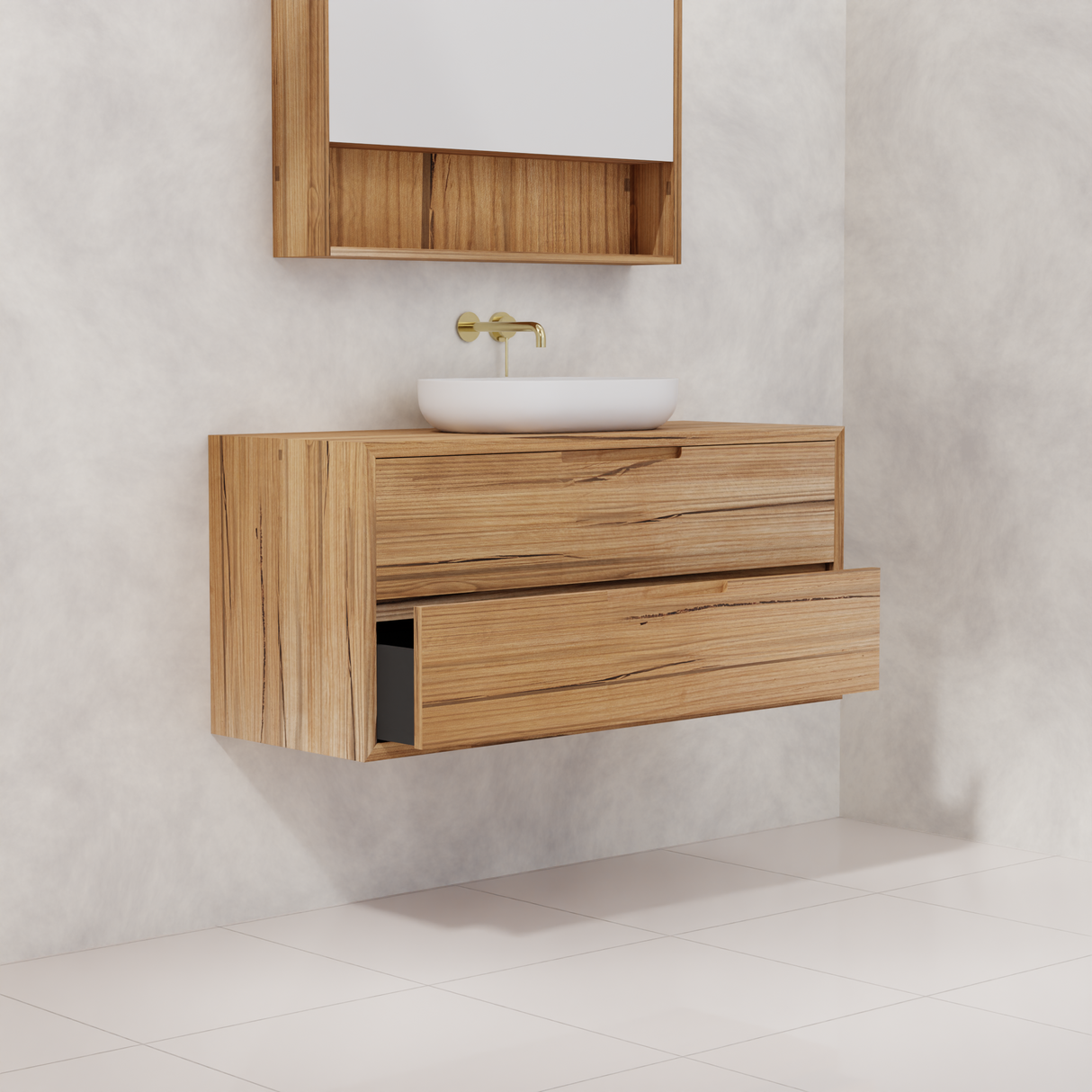 Carini - 1200mm Messmate Vanity with Waterfall Sides