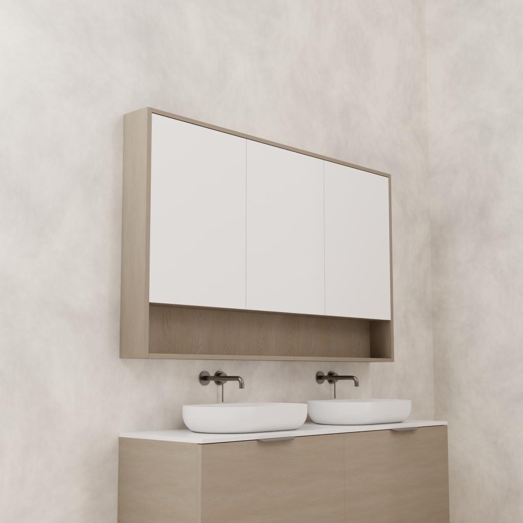 Carini - 1500mm Smoked Ash Shaving Cabinet