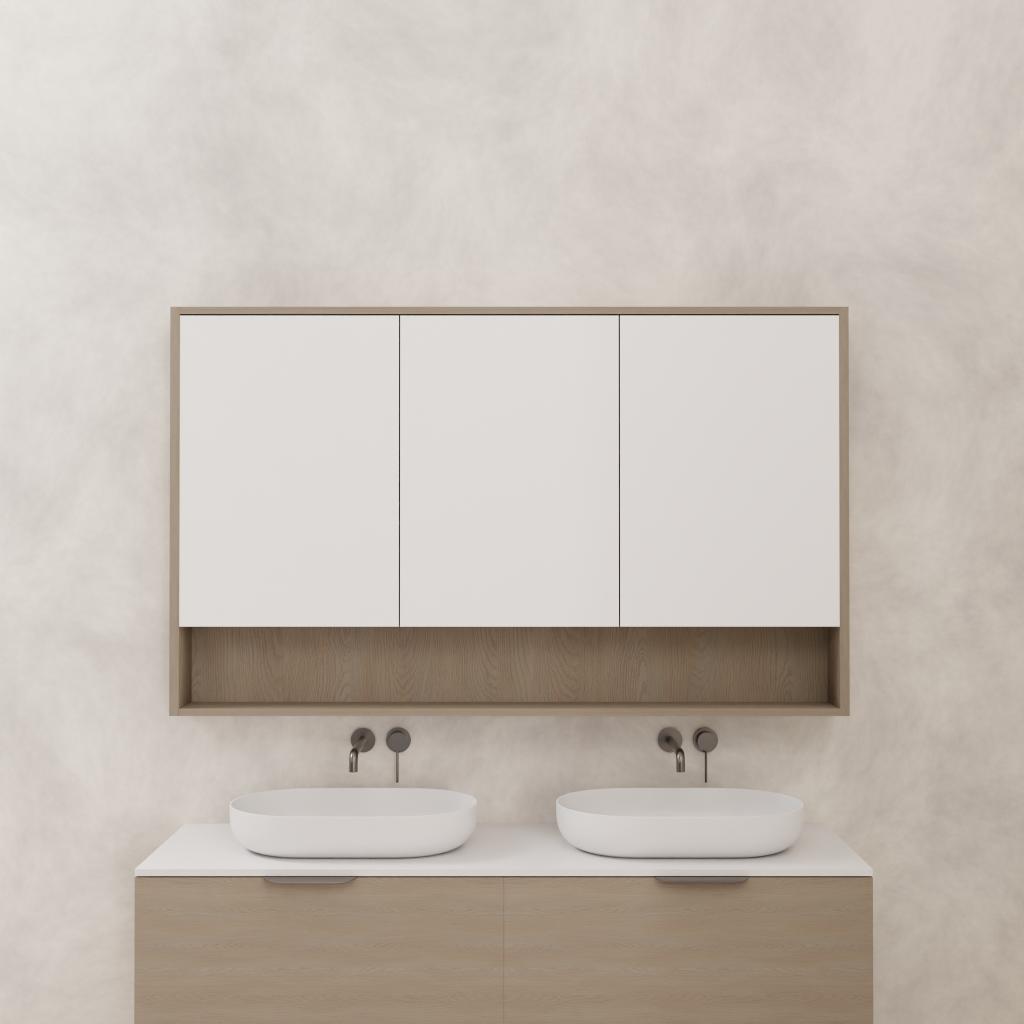 Carini - 1500mm Smoked Ash Shaving Cabinet