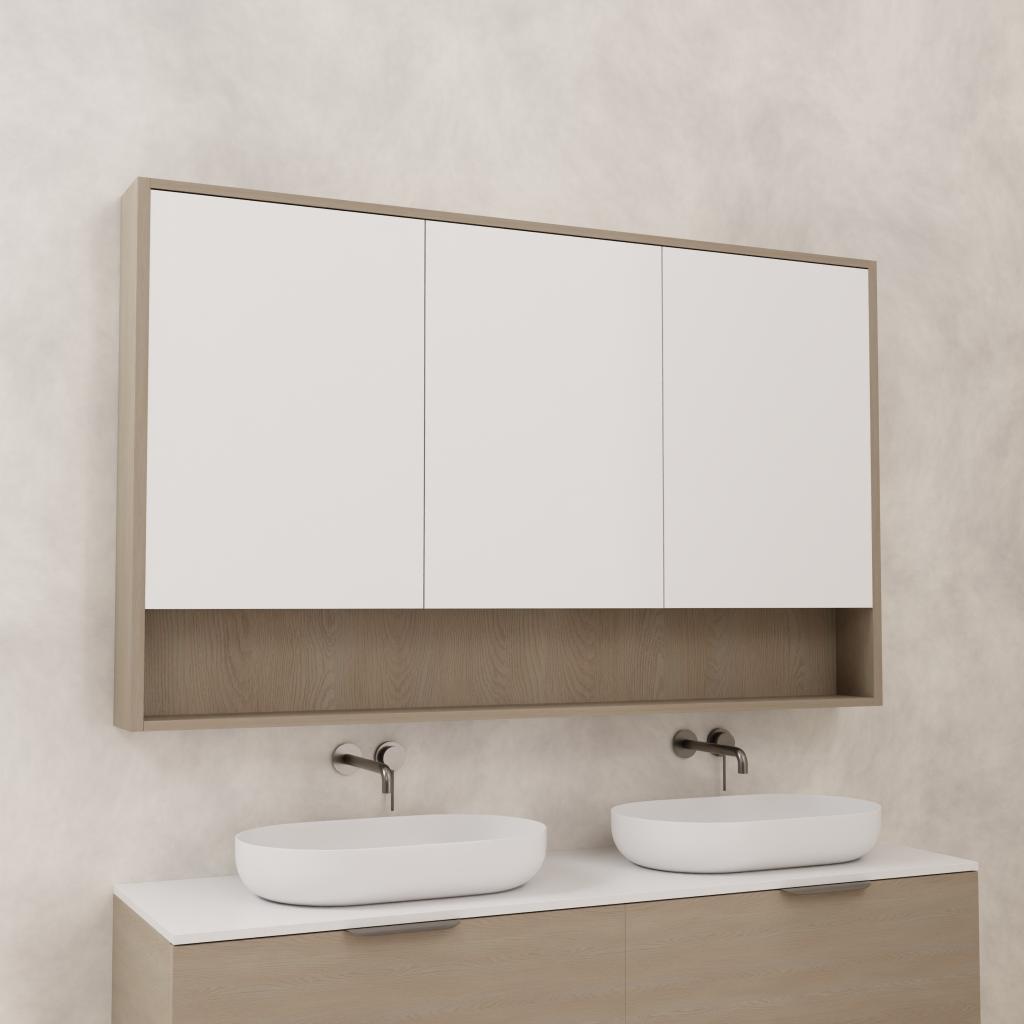 Carini - 1500mm Smoked Ash Shaving Cabinet