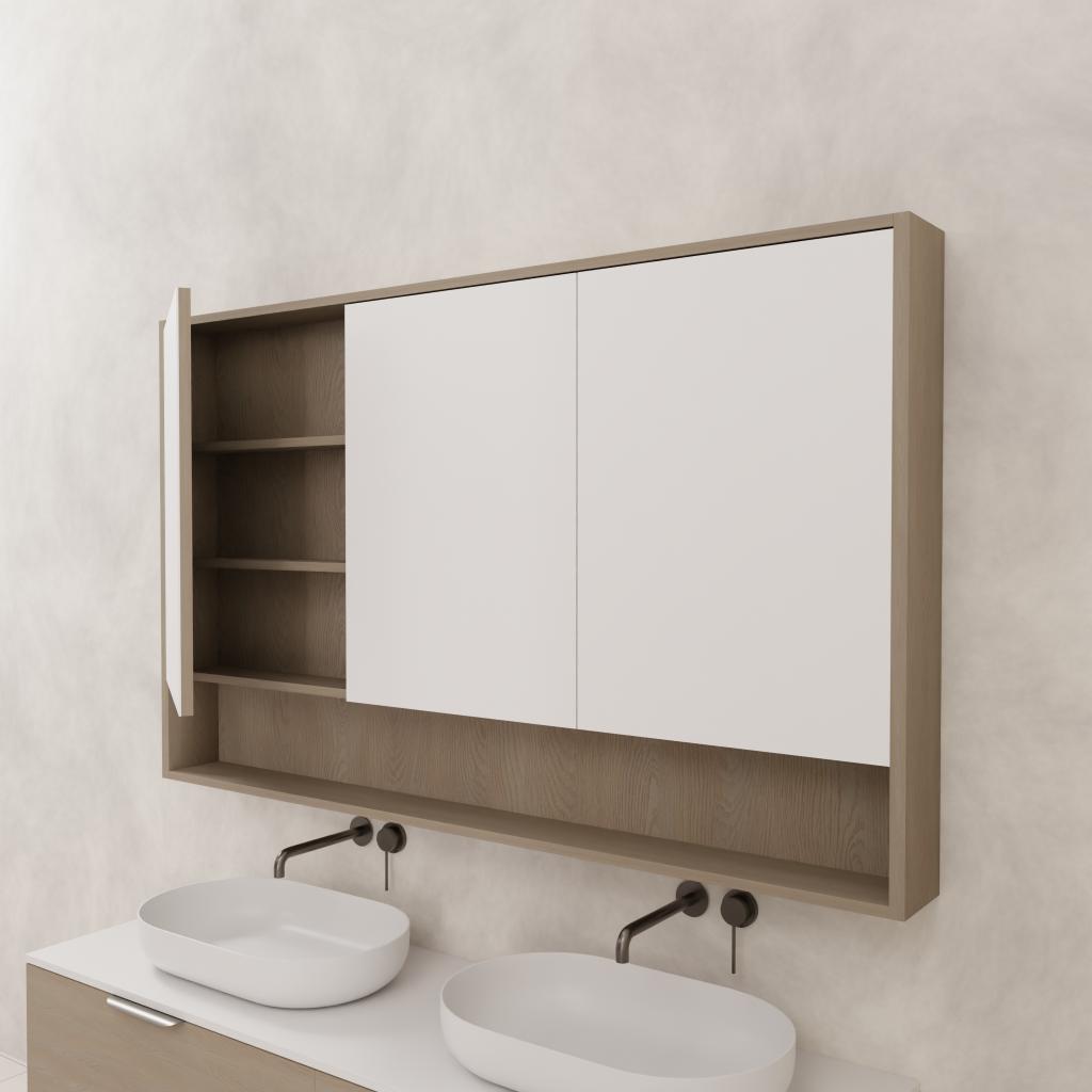 Carini - 1500mm Smoked Ash Shaving Cabinet