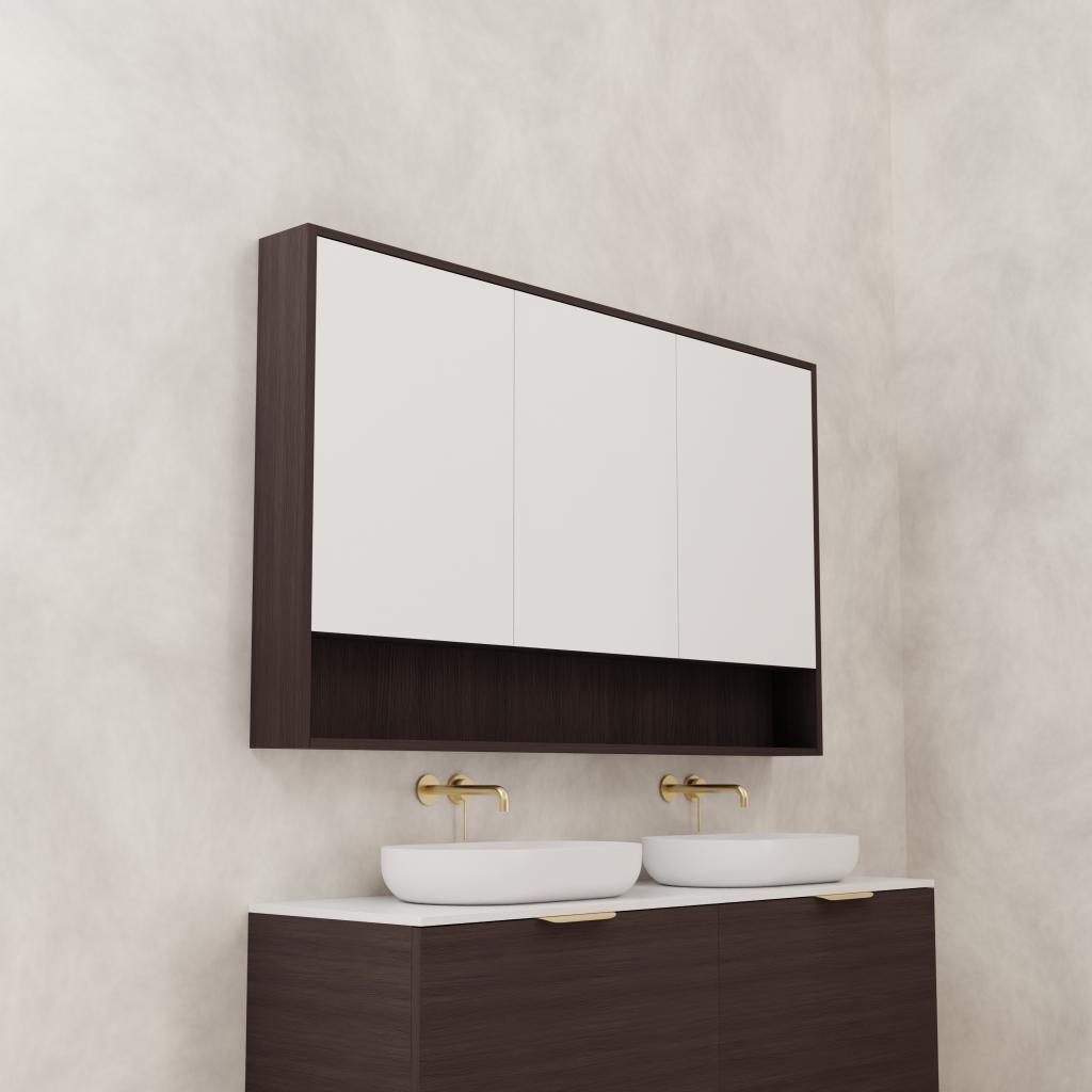 Carini - 1500mm Espresso Oak Shaving Cabinet