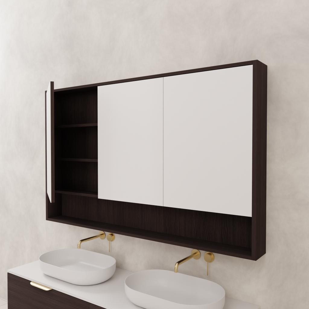 Carini - 1500mm Espresso Oak Shaving Cabinet