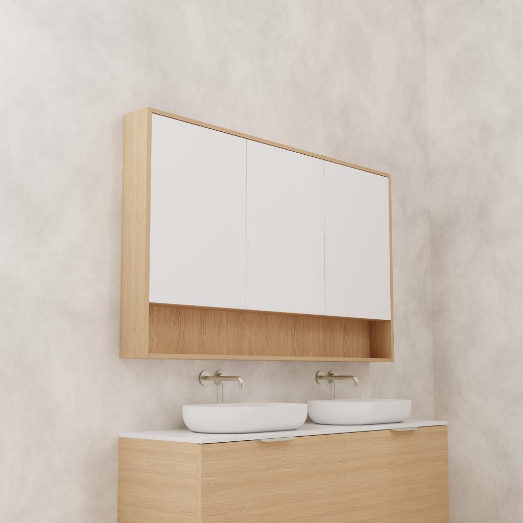 Carini - 1500mm Nordic Oak Shaving Cabinet