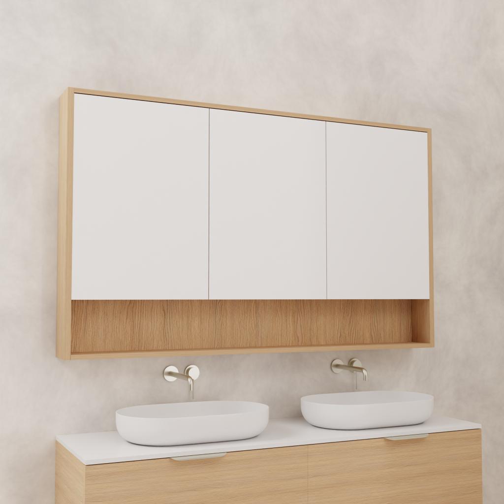 Carini - 1500mm Nordic Oak Shaving Cabinet