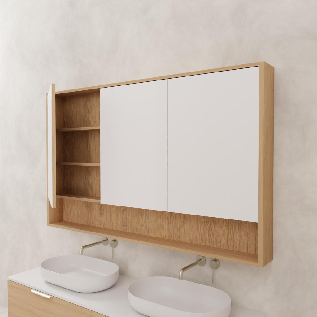 Carini - 1500mm Nordic Oak Shaving Cabinet