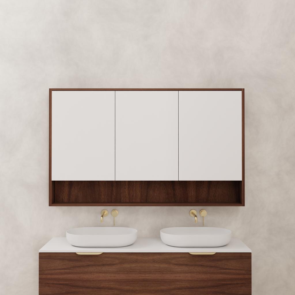 Carini - 1500mm Walnut Shaving Cabinet
