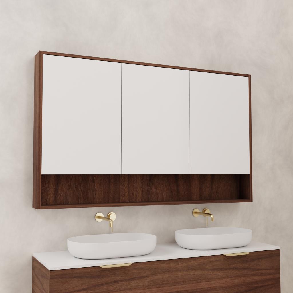 Carini - 1500mm Walnut Shaving Cabinet