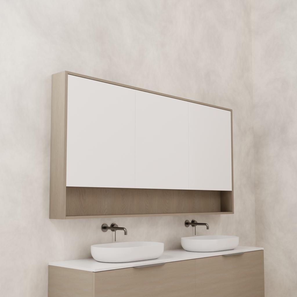 Carini - 1800mm Smoked Ash Shaving Cabinet