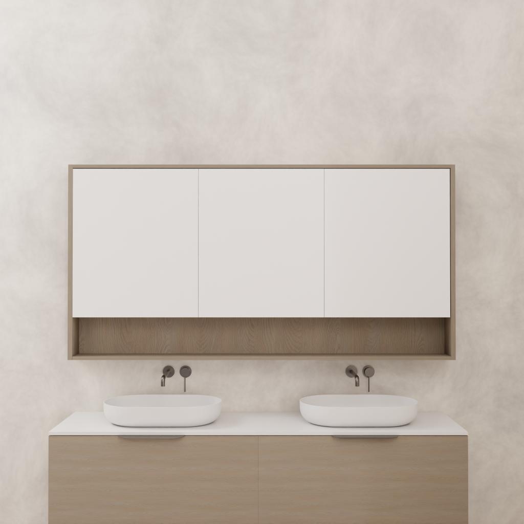 Carini - 1800mm Smoked Ash Shaving Cabinet