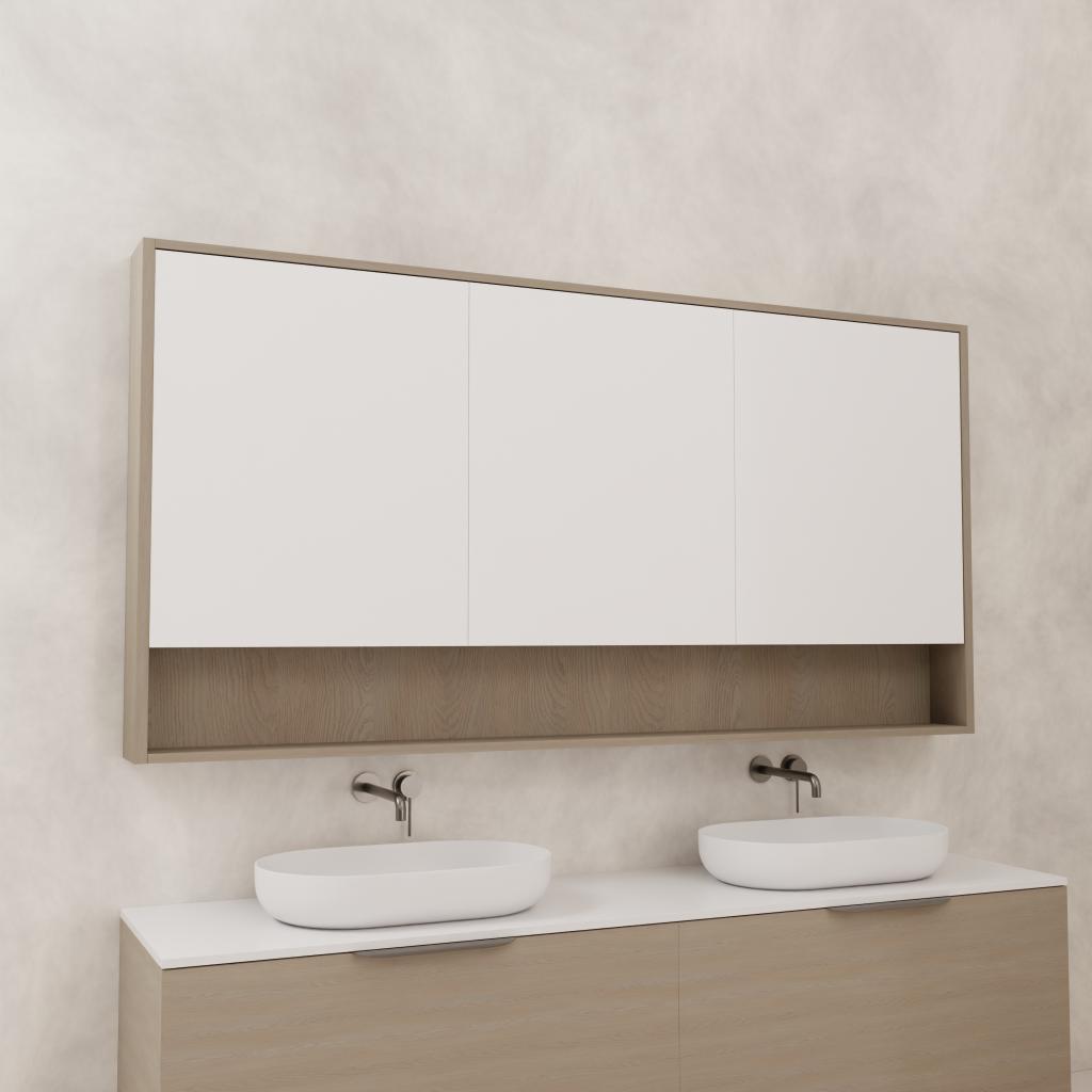 Carini - 1800mm Smoked Ash Shaving Cabinet