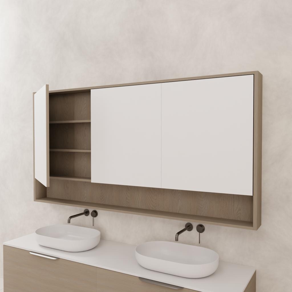 Carini - 1800mm Smoked Ash Shaving Cabinet