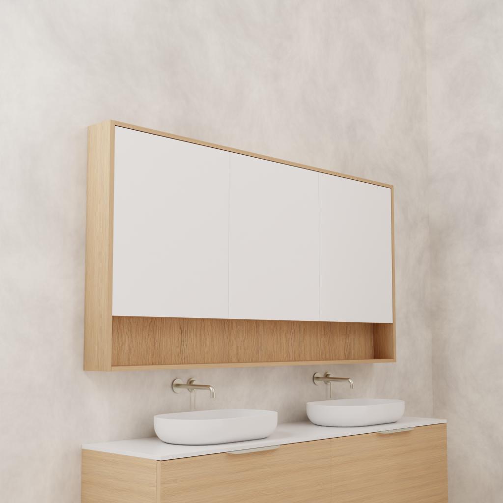 Carini - 1800mm Nordic Oak Shaving Cabinet