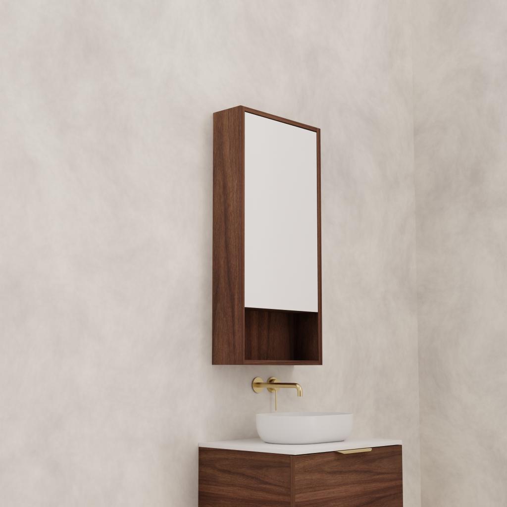 Carini - 450mm Walnut Shaving Cabinet