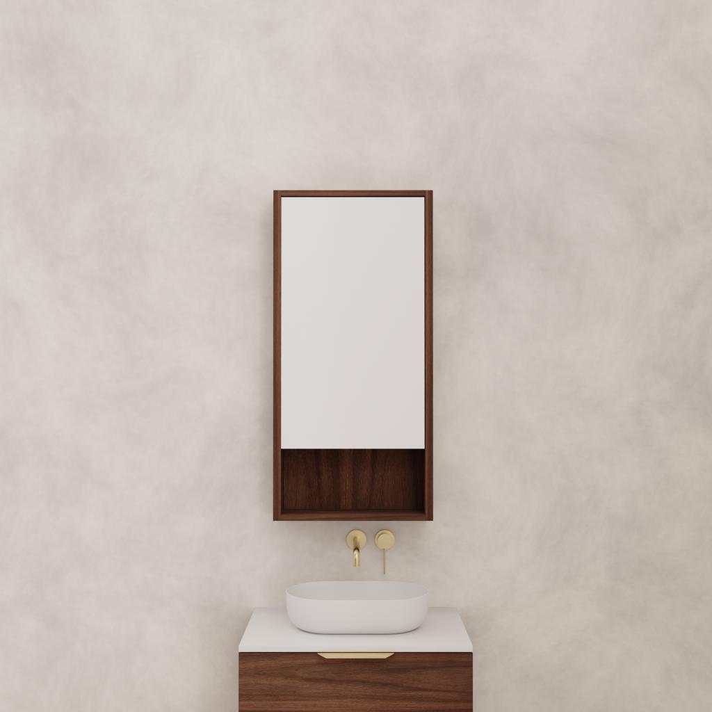 Carini - 450mm Walnut Shaving Cabinet