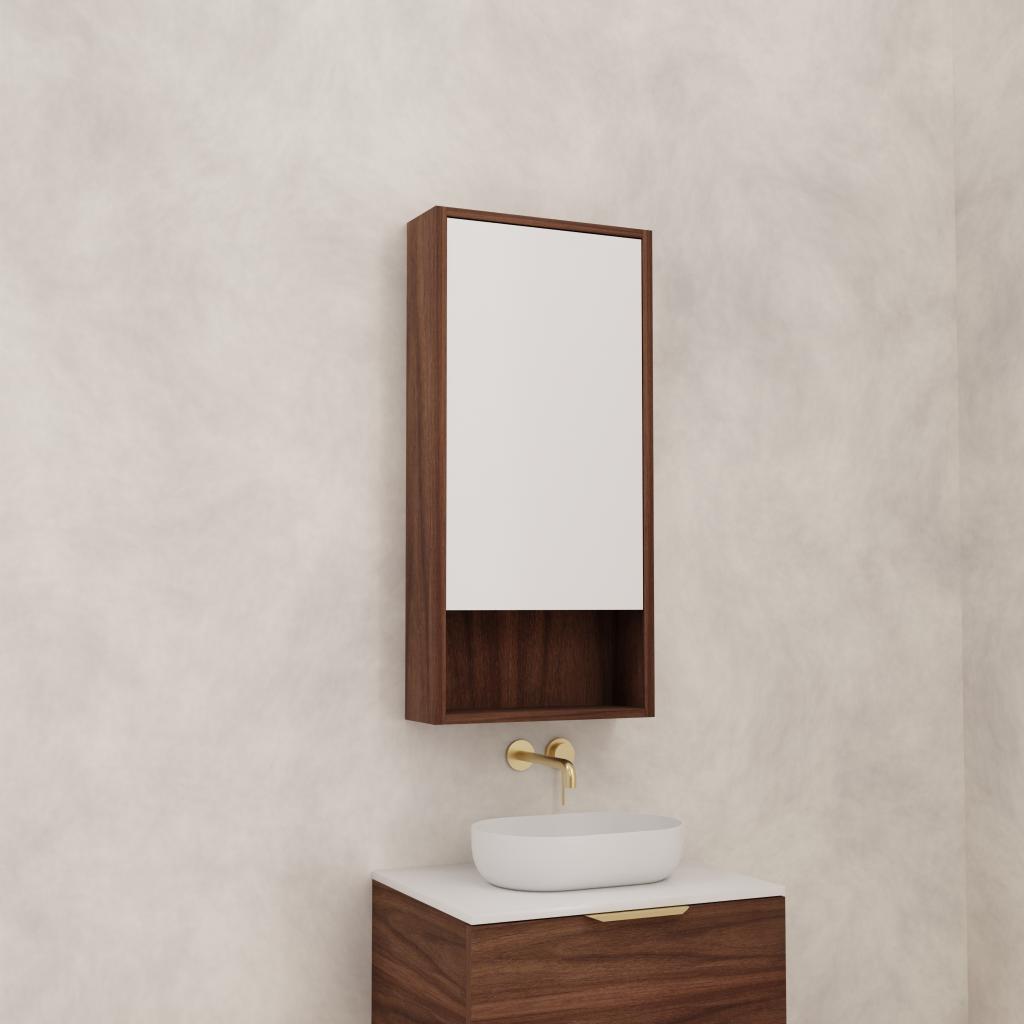 Carini - 450mm Walnut Shaving Cabinet