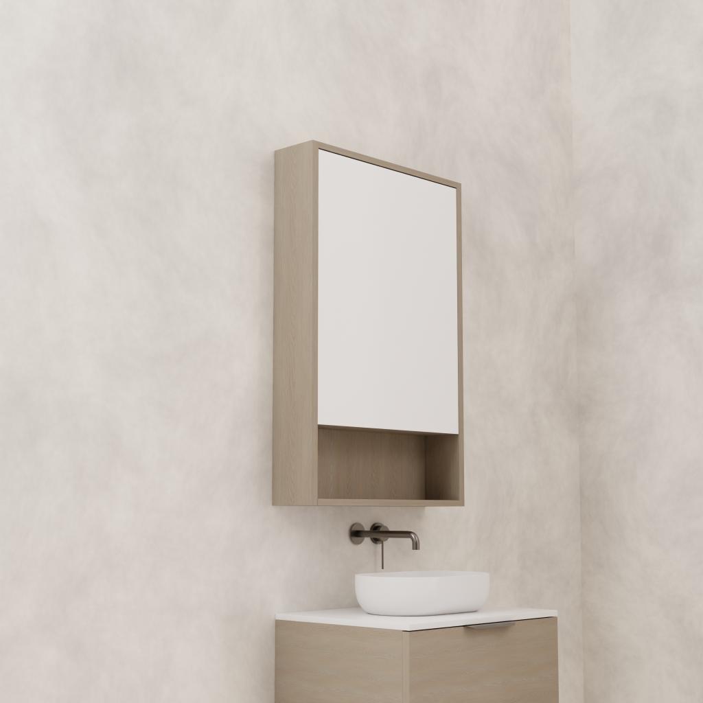 Carini - 600mm Smoked Ash Shaving Cabinet