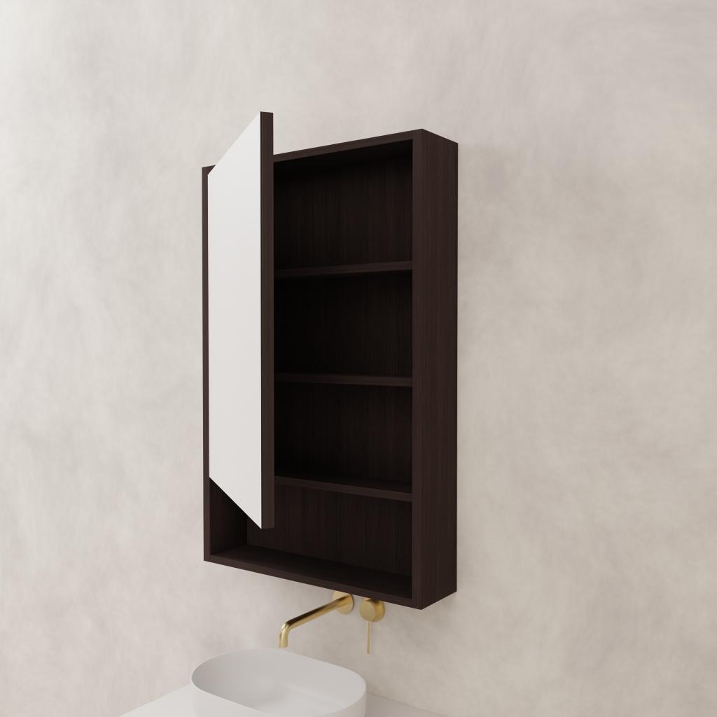 Carini - 600mm Espresso Oak Shaving Cabinet