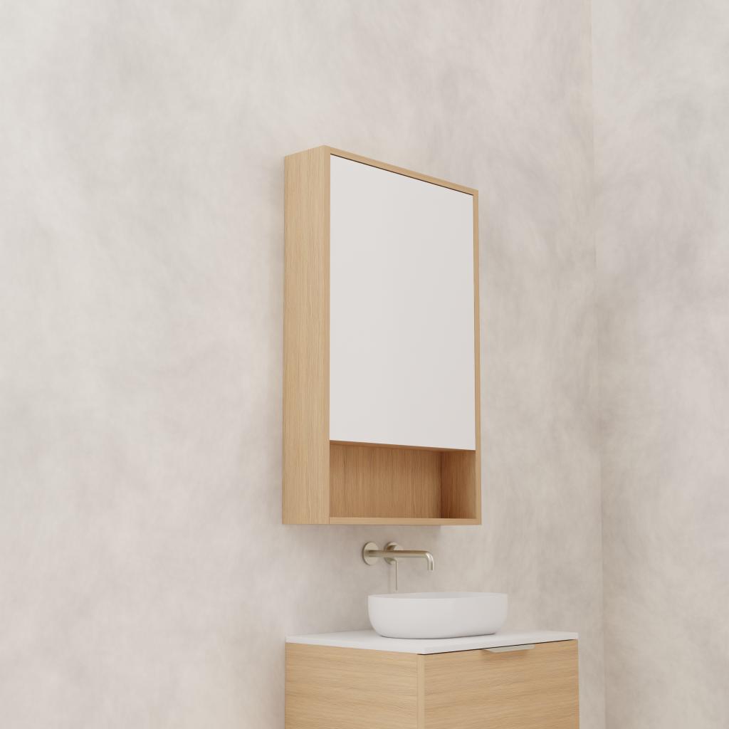 Carini - 600mm Nordic Oak Shaving Cabinet