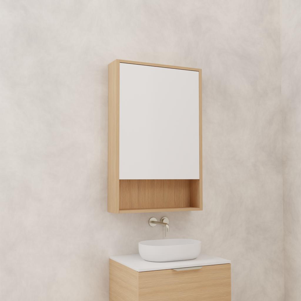 Carini - 600mm Nordic Oak Shaving Cabinet