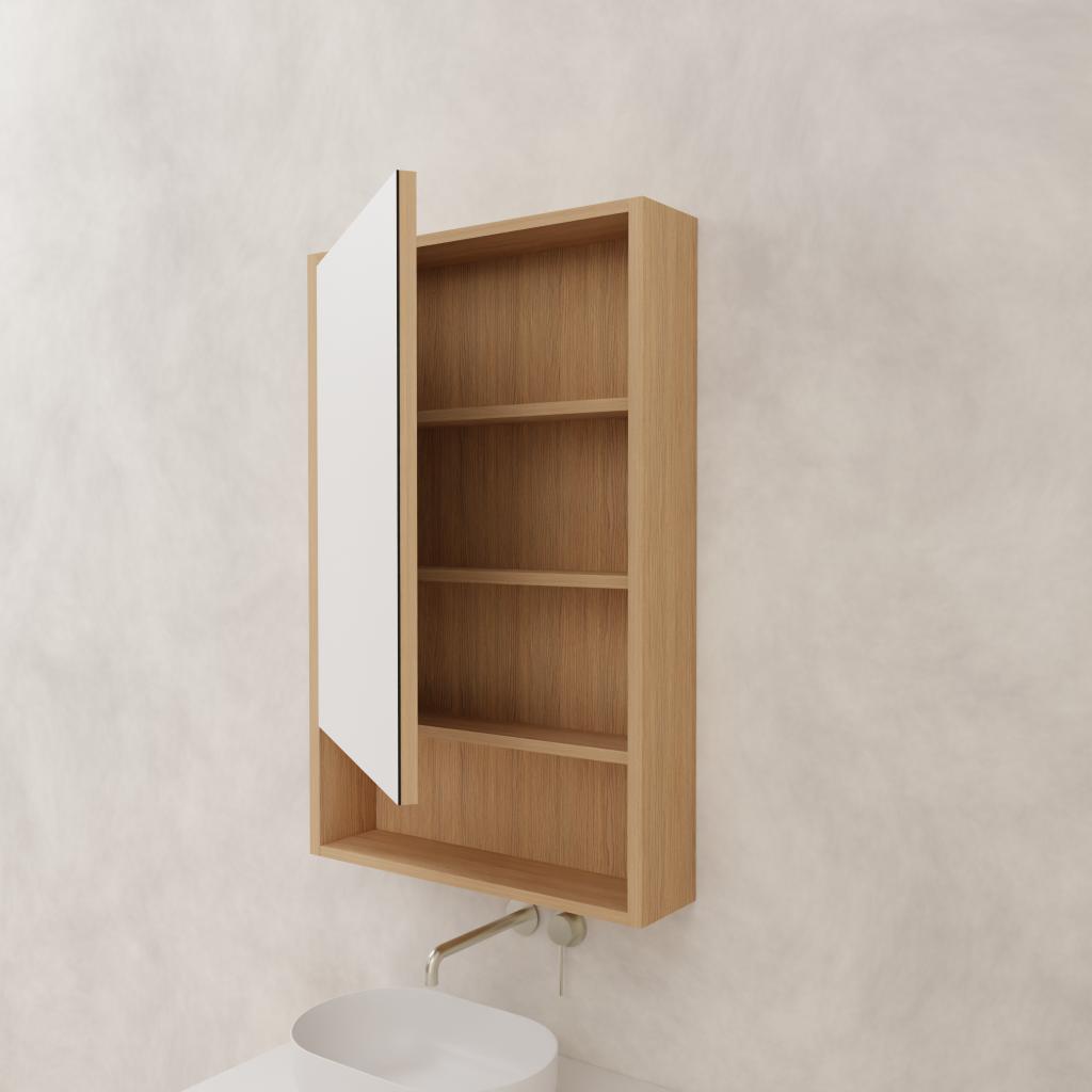 Carini - 600mm Nordic Oak Shaving Cabinet