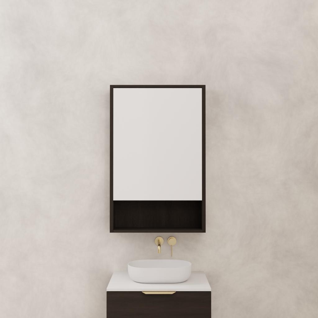 Carini - 600mm Smoked Onyx Shaving Cabinet