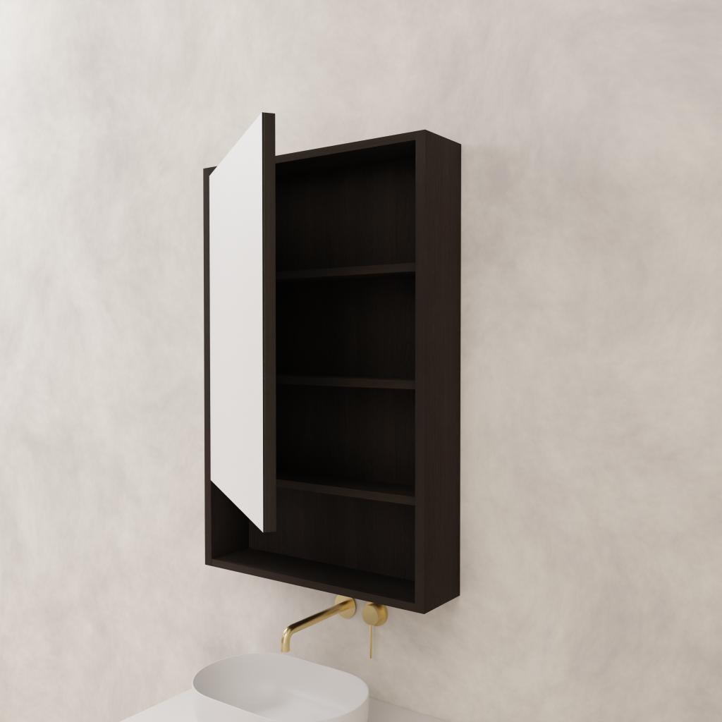 Carini - 600mm Smoked Onyx Shaving Cabinet