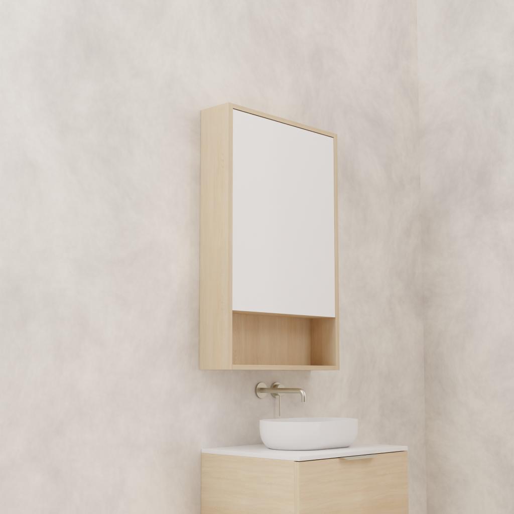 Carini - 600mm Vero Oak Shaving Cabinet