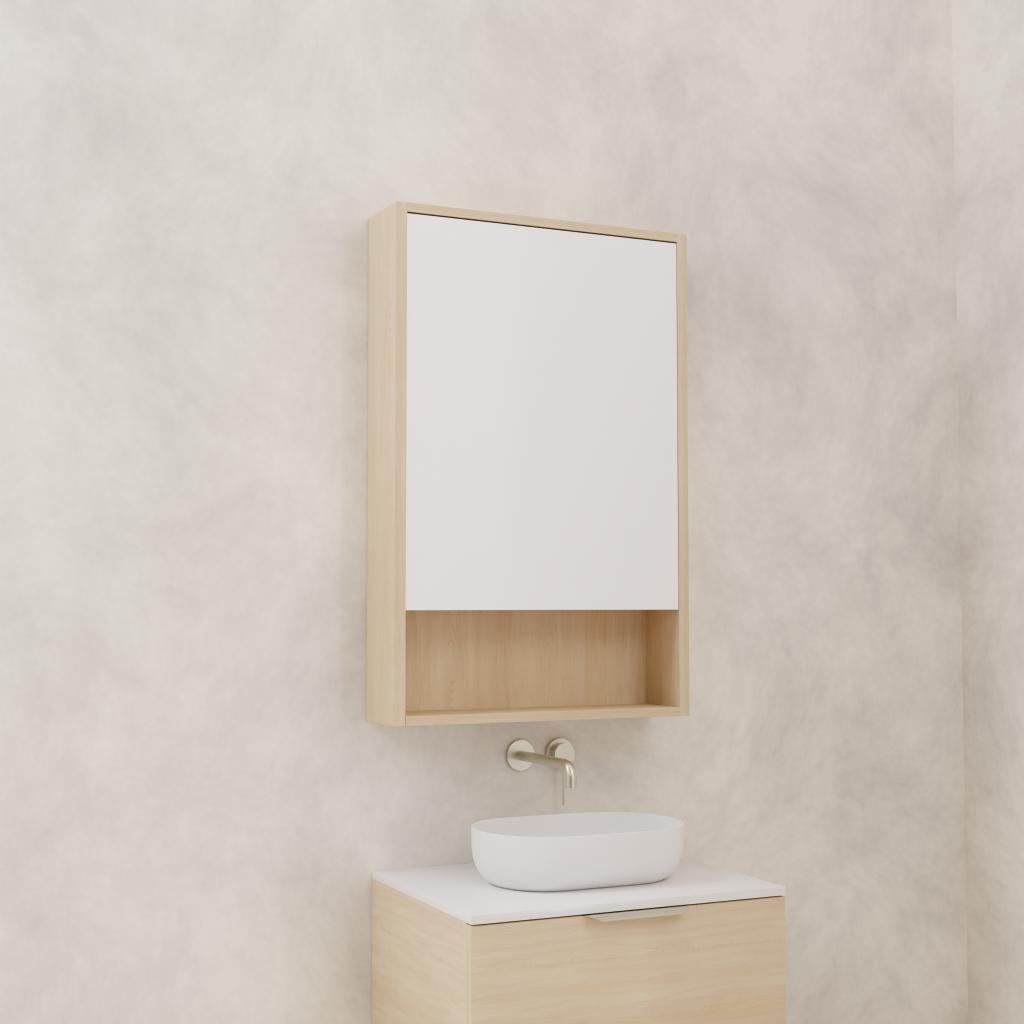 Carini - 600mm Vero Oak Shaving Cabinet