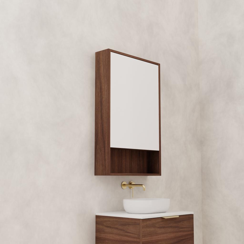 Carini - 600mm Walnut Shaving Cabinet