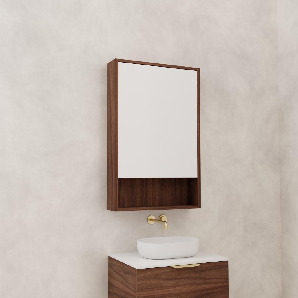 Carini - 600mm Walnut Shaving Cabinet