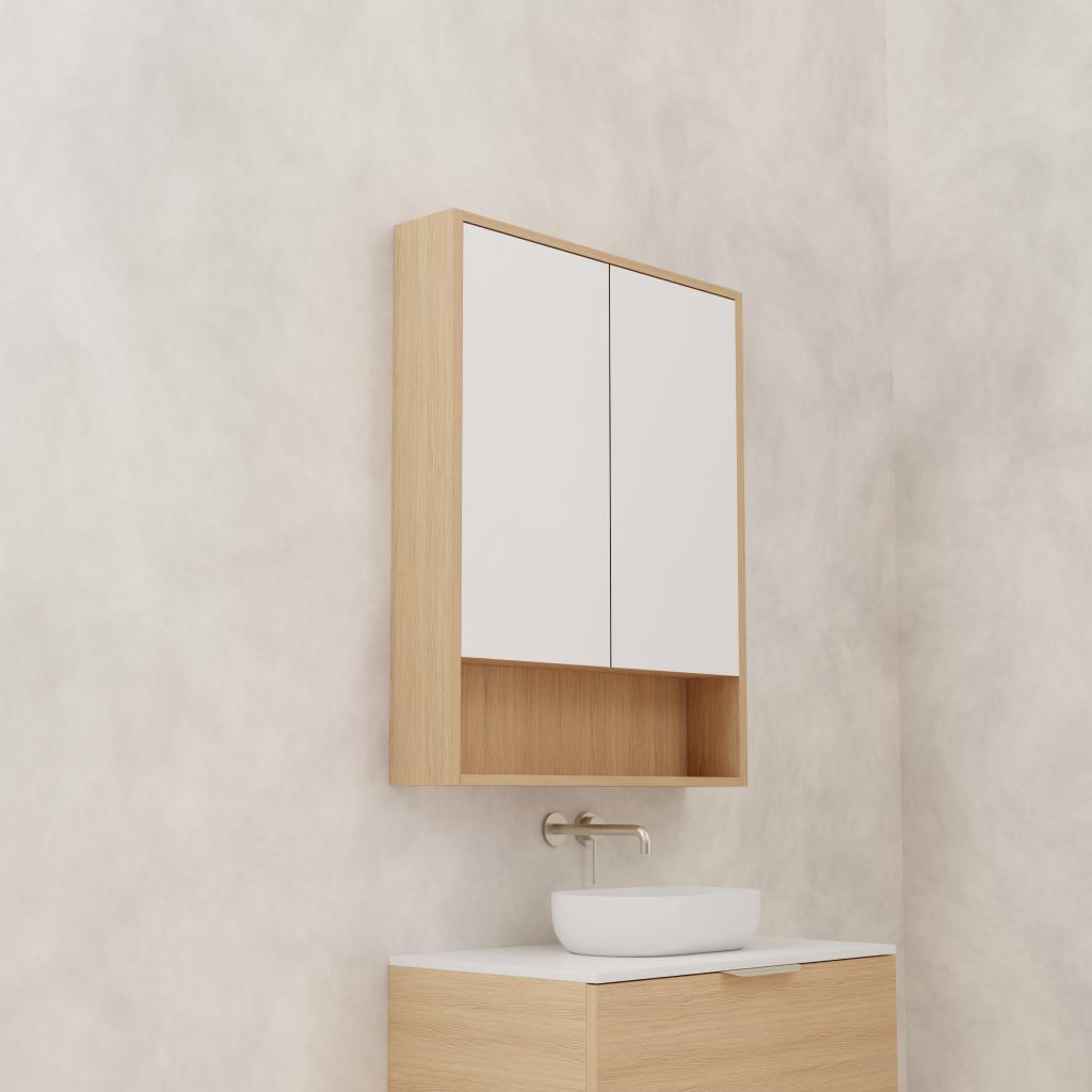 Carini - 750mm Nordic Oak Shaving Cabinet