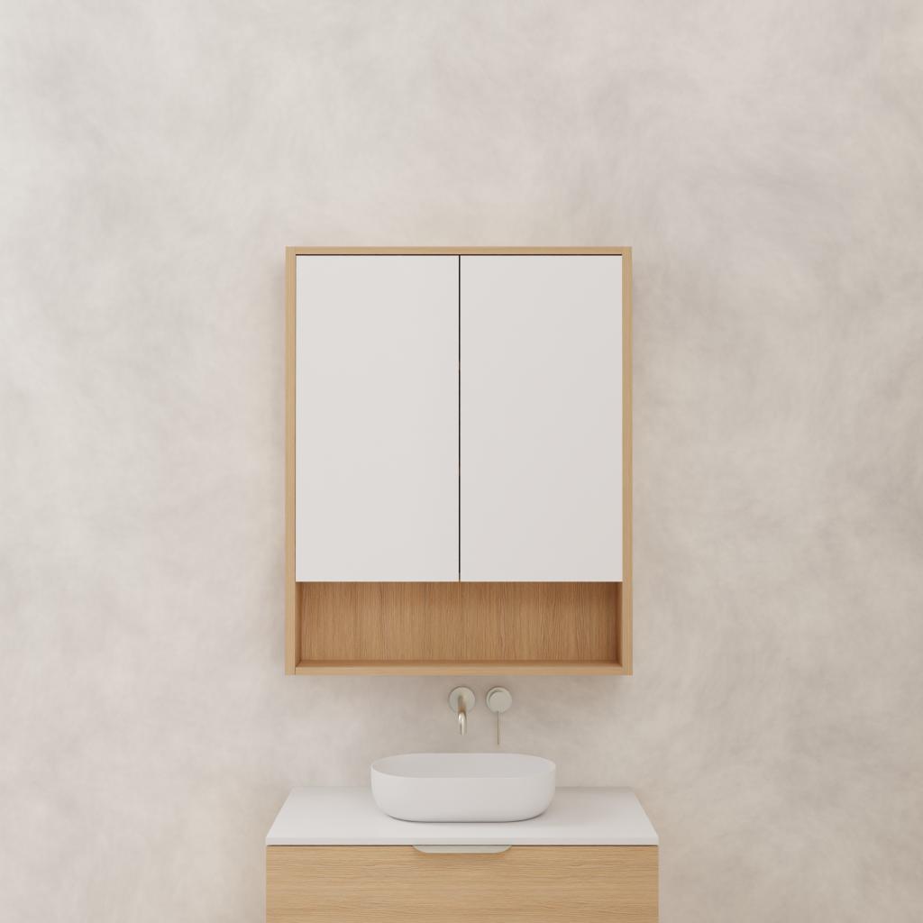 Carini - 750mm Nordic Oak Shaving Cabinet