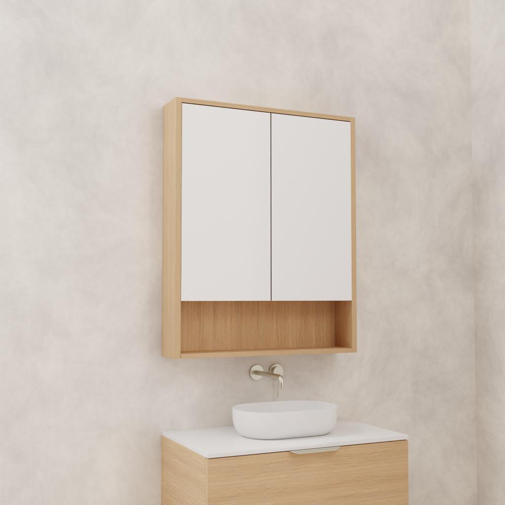 Carini - 750mm Nordic Oak Shaving Cabinet
