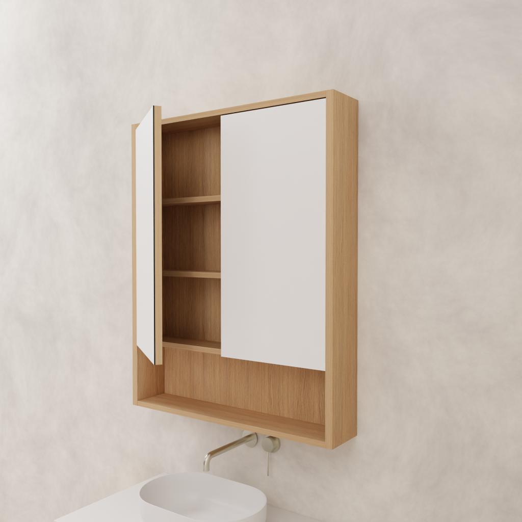 Carini - 750mm Nordic Oak Shaving Cabinet