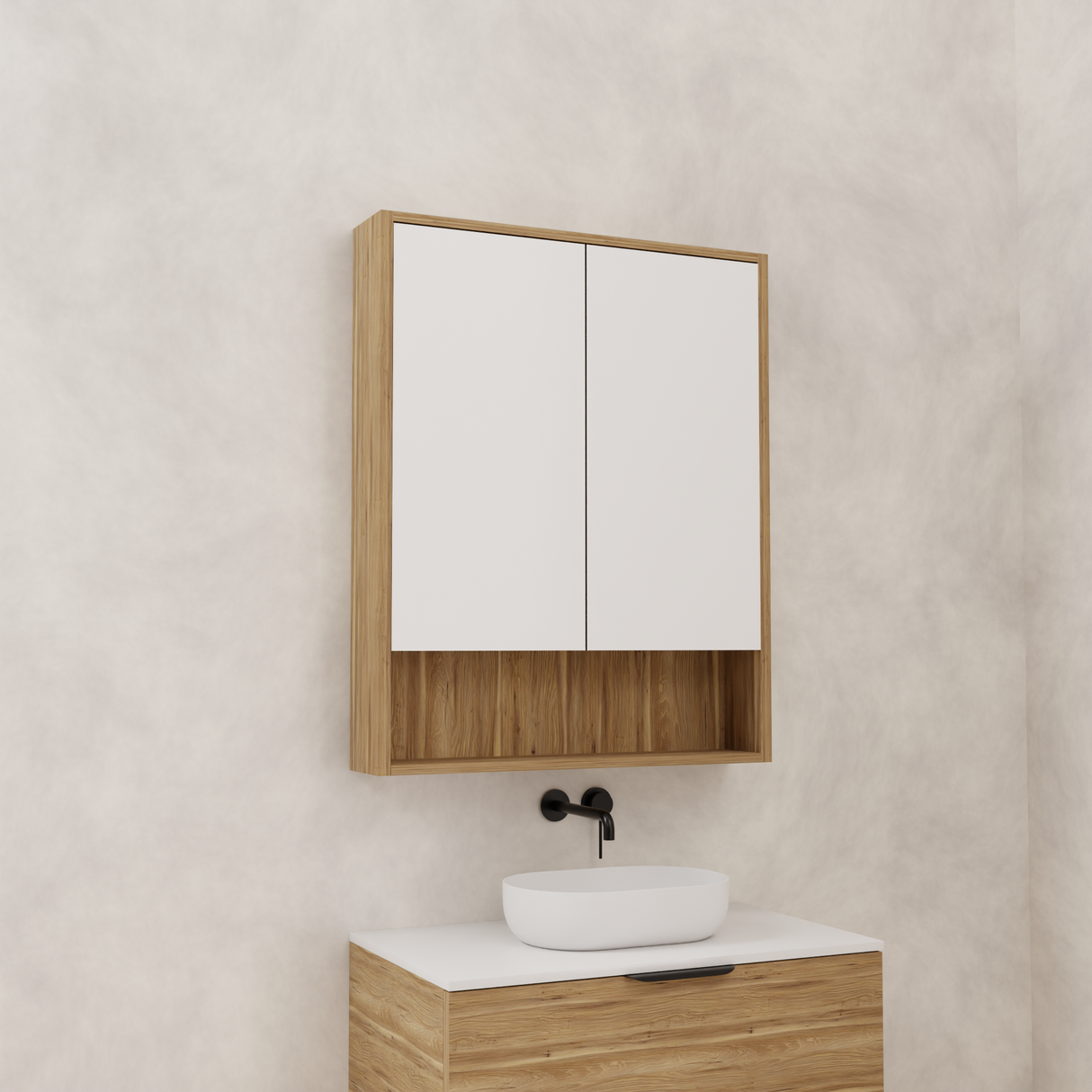 Carini - 750mm Tuscan Oak Shaving Cabinet