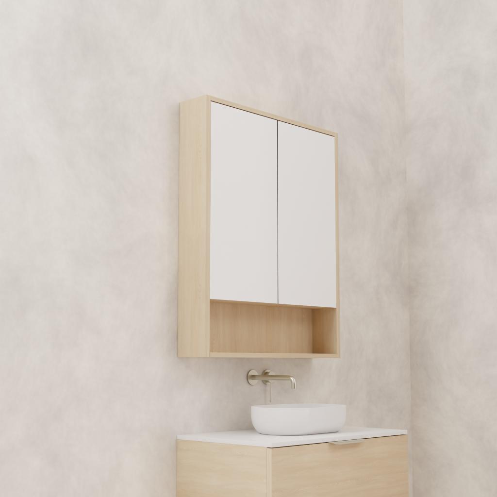 Carini - 750mm Vero Oak Shaving Cabinet